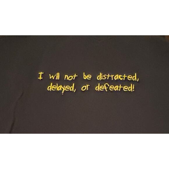 ⭐️ Gildan Black Men's TShirt Sz XL I Will Not Be‎ Distracted Delayed Or Defeated - Picture 3 of 7